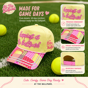 Dymf Patchwork-Baseballkappe mit kontrastfarbener Krempe, personalisierte Sportmütze aus Baumwolltwill, verstellbare Damen-Sportmütze - Product Image 2