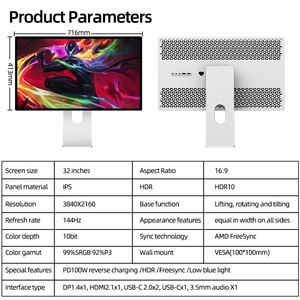 Kuycon RGB USB Gamer <strong>Monitor</strong> 144HZ Refresh UHD Resolution Wide-Screen <strong>LCD</strong> Touchscreen RGB Replaceable Used For PC Desktop - Product Image 4