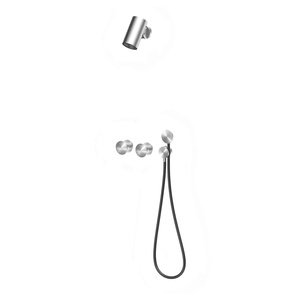 Spazzola Color nichel palmare soffione doccia pioggia a parete sistema <span class=keywords><strong>di</strong></span> doccia Set con <span class=keywords><strong>acqua</strong></span> calda e fredda - Product Image 3