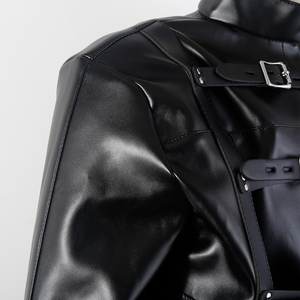 Bondage Body Harness Sex BDSM Bevestigingsjas Sex Bevestigingen Volwassen Zwarte Lederen Jas Sex Bevestigingen BDSM Jas - Product Image 2