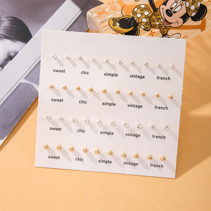 Aretes de Moda, 20 Pares de Mini Bolas Doradas con Incrustaciones de Circonio, Juego de Joyería para Mujer para Bodas - Product Image 2