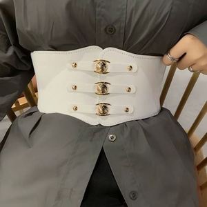 Ceinture large élastique en cuir PU pour femme YY – Ceinture de taille tendance pour robes, corset noir - Product Image 2