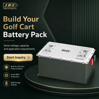 Batterie LiFePO4 semi-solide JREPower à décharge profonde 72V/48V/36V 105AH-300AH pour voiturettes de golf électriques, 6000 cycles, chargeur rapide