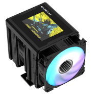 FEZCOOL CV620 Refroidisseur de processeur compact à double tour avec écran LCD, refroidissement liquide, 6 caloducs, roulement fluide, liaison cuivre-aluminium, compatible ARGB