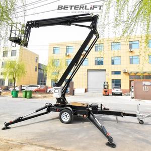 BETERLIFT Trailer hidrolik terpasang pria, 20m 18m 16m 14m 12m 10m 8m Platform angkat Cherry Picker ditarik angkat Boom untuk pekerjaan udara - Product Image 2