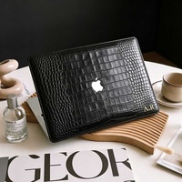 Étui rigide en cuir de crocodile marron à imprimé léopard Yihe pour MacBook Air 2022 A2681 Macbook Pro
