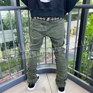 Nuevos Jeans Apilados de Mezclilla con Estilo Desgarrado Personalizado - Product Image 3