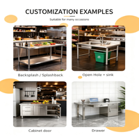 Table de travail multifonctionnelle pour salon de toilettage pour animaux, table de toilettage pour chats et chiens en acier avec double niveau et protection anti-éclaboussures