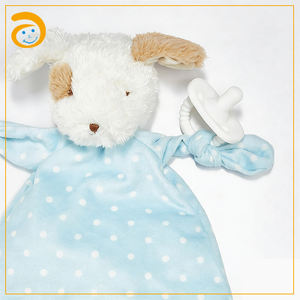 Copertina di Sicurezza per Neonati con Cucciolo e Coniglietto, Peluche Morbido a Pois, Coperta Calmante per Neonati - Product Image 2