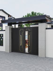 <span class=keywords><strong>Portail</strong></span> <span class=keywords><strong>battant</strong></span> <span class=keywords><strong>double</strong></span> en alliage d'aluminium avec revêtement en poudre durable et garantie d'un an pour cour, villa, jardin - Product Image 6