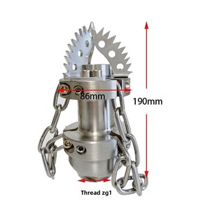 <span class=keywords><strong>Buse</strong></span> rotative <span class=keywords><strong>haute</strong></span> <span class=keywords><strong>pression</strong></span> en acier inoxydable pour le débouchage des égouts et le nettoyage de la boue avec conception de tête de souris à chaîne - Product Image 2