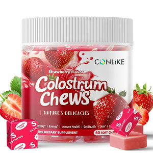 Bonbons gélifiés OEM saveur fraise pour femmes adultes, au colostrum, probiotiques et vitamines, <span class=keywords><strong>complément</strong></span> <span class=keywords><strong>alimentaire</strong></span> spécial - Product Image 1