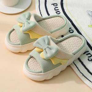 Nuevo Material TPR Zapatillas de suela para mujer Nuevos estilos <span class=keywords><strong>Falx</strong></span> Shoe Upper Bow zapatillas para mujer con material alto - Product Image 2