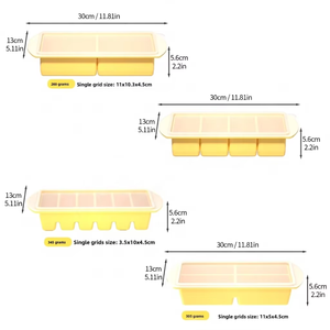 Bac à glaçons en silicone grand format pour congélateur avec couvercle, moules de congélation pour soupes, compatible four et lave-vaisselle - Product Image 4