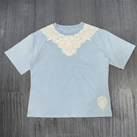 T-shirt unisexe de haute qualité, personnalisé, en coton lourd, col rond, manches courtes, coupe ample, impression 3D en relief