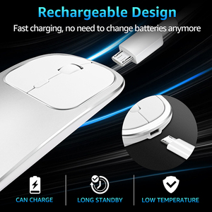De Metal silencio recargable 2,4 GHz, <span class=keywords><strong>Bluetooth</strong></span> y ratón inalámbrico de modo Dual <span class=keywords><strong>Bluetooth</strong></span> Mouse óptico - Product Image 3