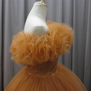 Robe de demoiselle d'honneur sans bretelles en forme de citrouille, robe de soirée longue élégante, robe vintage Mz0040 - Product Image 3