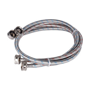 <span class=keywords><strong>F</strong></span> 3/4 acier inoxydable tressé antidéflagrant économie d'espace ligne d'eau chaude froide tuyau de Machine à laver - Product Image 4