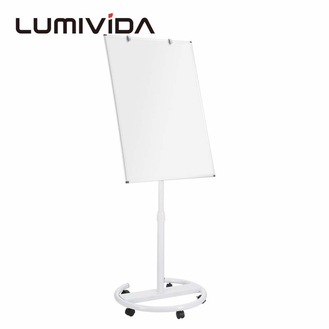 700x1000mm Premium Mobile Flipchart Magnetic Dry Erase Whiteboard Tilting Height Adjustable Magnet Waterproof Glass White Board