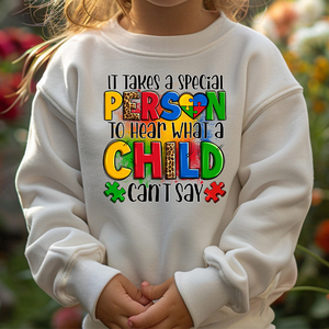 Trasferimenti all'ingrosso di autismo Dtf ci vuole una persona speciale per ascoltare ciò <span class=keywords><strong>che</strong></span> un bambino non può dire stampando per le magliette - Product Image 2