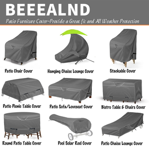 BEELAND <strong>Grey</strong> All Weather Protection Garden Patio Furniture <strong>Cover</strong> Set Waterproof Outdoor <strong>Sofa</strong> <strong>Cover</strong> - Product Image 2