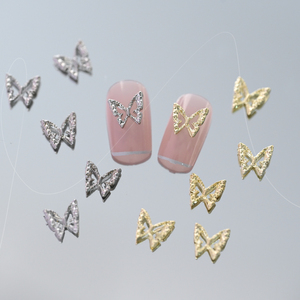 20 piezas/bolsa <span class=keywords><strong>de</strong></span> adornos <span class=keywords><strong>de</strong></span> <span class=keywords><strong>uñas</strong></span> con forma <span class=keywords><strong>de</strong></span> mariposa <span class=keywords><strong>3D</strong></span> estilo francés, diamantes <span class=keywords><strong>de</strong></span> imitación <span class=keywords><strong>de</strong></span> plástico con forma <span class=keywords><strong>de</strong></span> estrella y flor, joyería <span class=keywords><strong>de</strong></span> <span class=keywords><strong>uñas</strong></span> plateada, dorada y perlada - Product Image 3