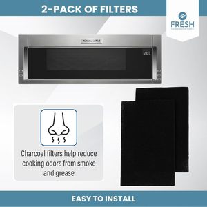 Filtros de carbón para horno microondas Whirlpool WML55011HS WML75011HZ, piezas de repuesto para atrapar olores - Product Image 3