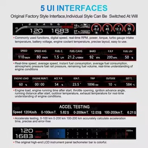Navihua Display Screen LCD Instrument LCD Co-pilot <b>Speedometer</b> Racing Instrument <b>for</b> Ford Mustang 2015-2022 - Product Image 6