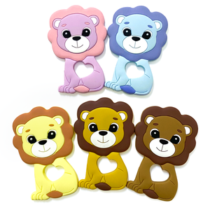 Clip para chupete de bebé con forma de animal, de silicona de grado alimenticio, no tóxico, 10 colores, con forma de león, cadena de joyería para la dentición, collar mordedor - Product Image 4