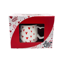 Tasse en céramique sérigraphiée à la main avec poignée en forme de cœur, tasse en céramique avec logo personnalisé pour la Saint-Valentin avec boîte-cadeau, tasses en céramique vente en gros