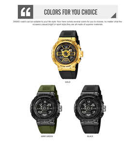 Montre numérique de sport SKMEI 2227, nouvelle, étanche 50 m, 3 zones, chronomètre, alarme, 3 options de couleur : or, vert, noir - Product Image 5