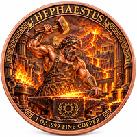 Pièces de monnaie rondes en cuivre pur 99,9 % de 1 oz, série Mythologie Grecque Ancienne Occidentale, artisanat métallique 3D coloré en relief double face