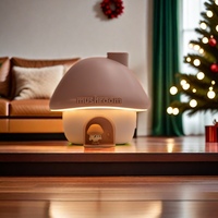 Diffuseur d'huiles essentielles portable Mushroom House avec projecteur lumineux 300ml, mignon et fonctionnant sur piles