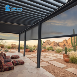 Pérgola de Aluminio para Exteriores <span class=keywords><strong>con</strong></span> Techo de Láminas Ajustables, Gazebo Impermeable para Patio, Toldo para Jardín, Kit de Pérgola Bioclimática - Product Image 5