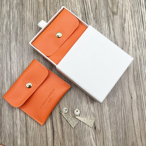 Nouveaux sacs d'emballage pour bijoux, pochette à bijoux orange avec logo personnalisé - Product Image 4