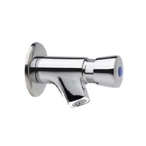 Robinet mural avec fermeture à ressort, longueur 18 cm, finition chromée, robinet de cuisine - Product Image 1