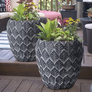 Nouveau design Grande jardinière en oxyde de magnésium Décoration artistique Grande jardinière en ciment de magnésium - Product Image 1