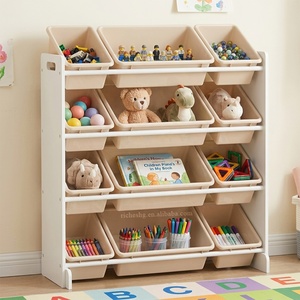 Unité <span class=keywords><strong>de</strong></span> rangement pour enfants à 4 niveaux étagère organisateur <span class=keywords><strong>de</strong></span> jouets pour salle <span class=keywords><strong>de</strong></span> jeux, étagère <span class=keywords><strong>de</strong></span> rangement pour jouets - Product Image 1