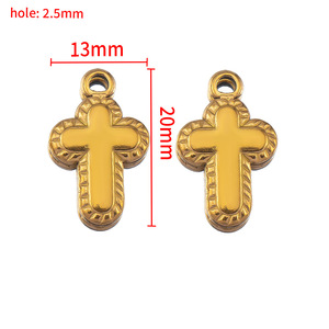 Colata in acciaio inossidabile placcato PVD ciondoli a croce per collana da donna fai da te gioielli risultati forniture all'ingrosso - Product Image 4
