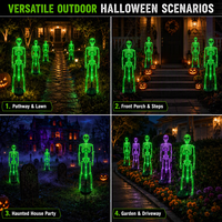 Lampe solaire étanche en forme de crâne pour Halloween, décoration extérieure de jardin et de cour