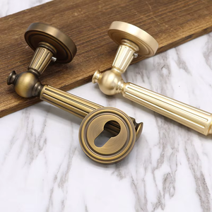 विंटेज प्राचीन एल्यूमीनियम मिश्र धातु हैंडल लीवर लॉक इंटीरियर लकड़ी का दरवाजा चुंबकीय लच - Product Image 3