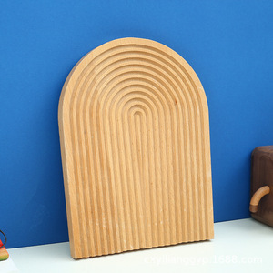 Nordic-style water ripple wooden breadboard <b>tray</b>, beech wood, suitable for home use, guesthouses, storage, afternoon <b>tea</b>, and - Product Image 3