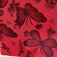 Le dernier tissu tissé floral de papillon rouge de tissu de jacquard de satin peut être employé pour la robe/robe somalienne de Dirac