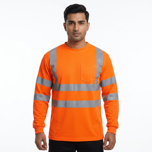 เสื้อทำงานแบบคอกลมสะท้อนแสงสำหรับทุกเพศ ปี 2026 ODM ผลิตตามสั่ง ผ้าโพลีเอสเตอร์ แขนยาว ความปลอดภัยสูง - Product Image 1