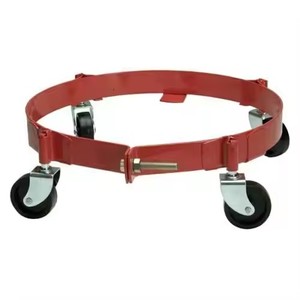 Chariot à tambour en acier réglable de 13 'à 14-1/4' de diamètre, capacité de 120lb avec plate-forme à quatre roues revêtue de poudre rouge OEM personnalisable - Product Image 3