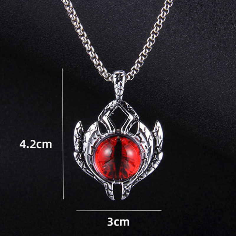 Collana con ciondolo occhio del diavolo collana con occhio di diavolo gotico con catena in acciaio inossidabile Vintage turco per regali di ragazza ragazzo
