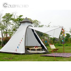 3-4 persone tenda di <span class=keywords><strong>campeggio</strong></span> tepee tenda di doppio strato esterno Indiani teepee tenda di bell - Product Image 6