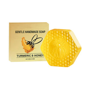 Jabón Artesanal de Cúrcuma y Miel para el Cuidado Facial, Blanqueador, Iluminador e Hidratante <span class=keywords><strong>Natural</strong></span>, Marca Blanca 2025 - Product Image 1