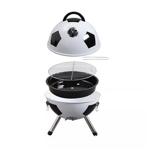 Barbecue au charbon de bois portable en forme de ballon de football Apple Grill, en acier, pour l'intérieur et l'extérieur, avec brochettes, petite taille BQ17 - Product Image 3