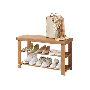 <b>Shoe</b> Rack And Bench Multi Layer <b>Storage</b> For Home Bedroom Entryway <b>Space</b> <b>Saving</b> Original Color 50CM 60CM 67CM - Product Image 5